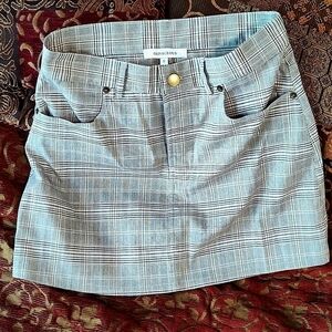 PLAID red gray black micro skirt size small by Olivaceous